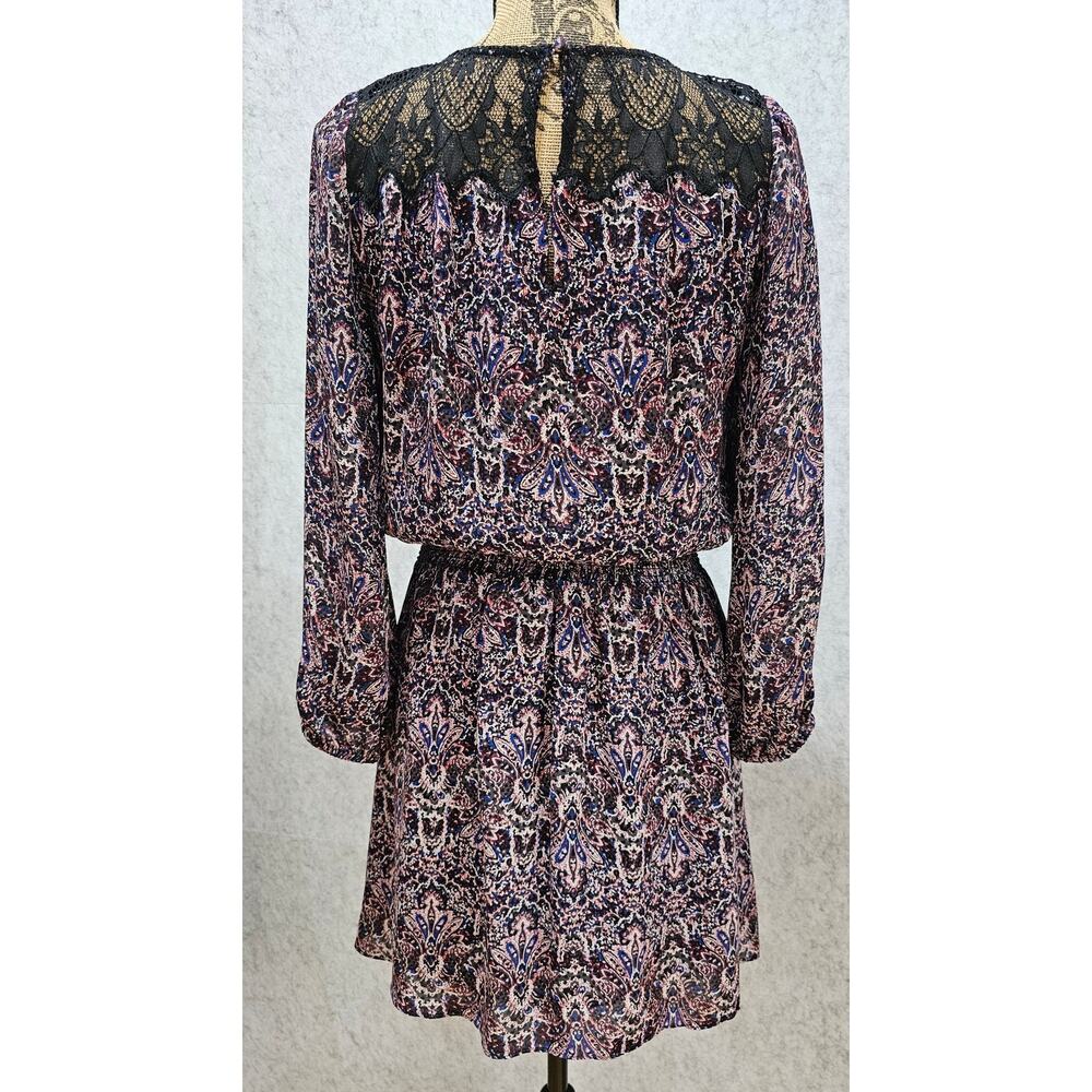 Joie Mini Dress, Black Lace, Elastic Waist, Womens Sz S - Picture 3 of 13